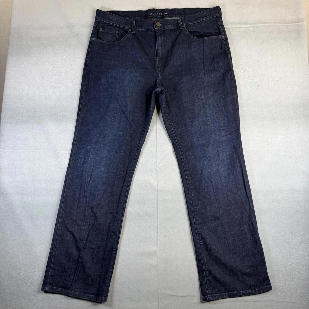 Mott & Bow Jeans Mens 40x32 Blue  Dark Wash Straight Leg 5 Pockets Denim